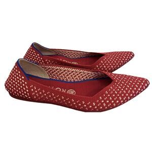 Rothy's Red Apple Honeycomb The Pointe Pointed Flats Shoes Size 7.5 Retired